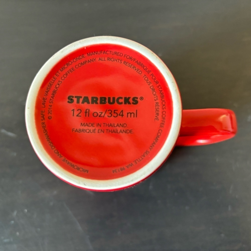 😍2/$20 Starbucks 30th Anniversary 2014 Christmas Blend Red Coffee Mug 12 fl oz - Picture 8 of 8